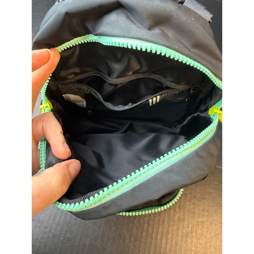 Adidas Mini Black Backpack with Neon Zippers - Picture 7 of 9